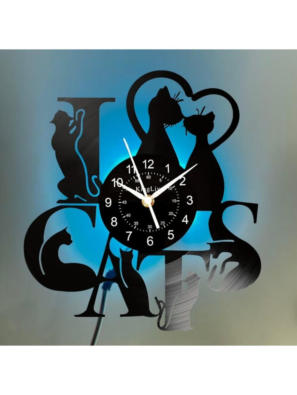 Unique Cat-Themed Silent Wall Clock - 30cm, Perfect Gift for Cat Lovers, Home